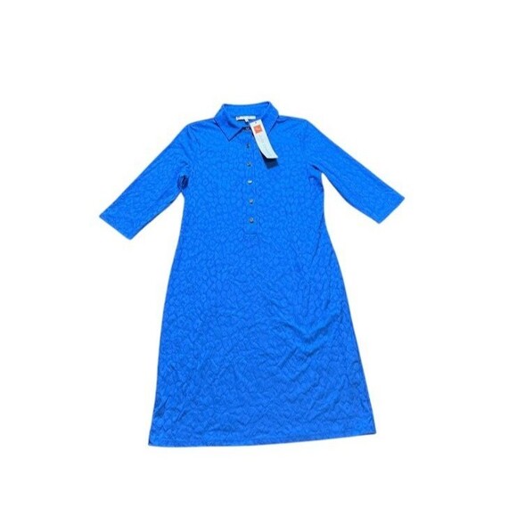 Jude Connally Susanna Dress Jacquard Size Small Collar - V-Neck - Made in USA - Picture 1 of 8